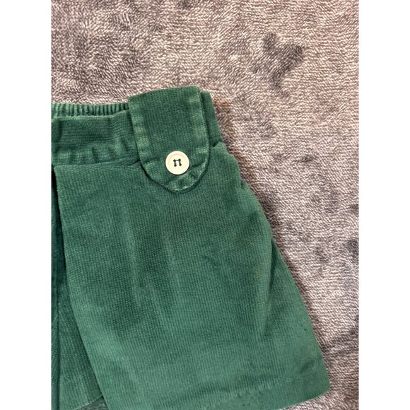 Vintage 1970's Buster Brown Hunter Green Split Front Corduroy Scooter Skirt/Skor - Picture 2 of 5